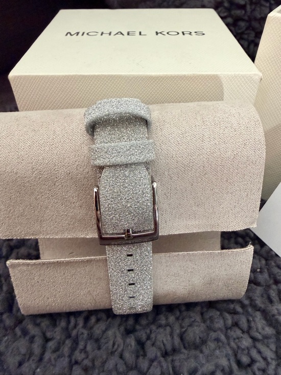 Michael Kors MK2793 Charley Silver Watch Glitter Strap Minimal Dial NWOT w/ Box - Picture 3 of 6